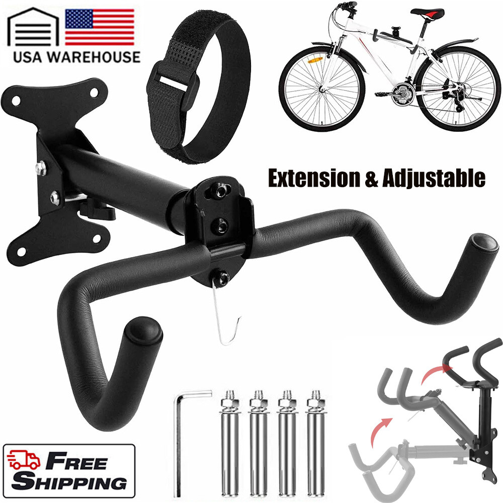 Bicycle Storage Wall Mount Rack Hanger Cycling Steel Garage Space Saving Holder