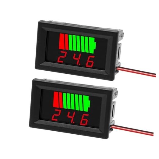 2Pack DC 12V, 24V, 36V, 48V, 60V Battery Indicator Voltage Meters