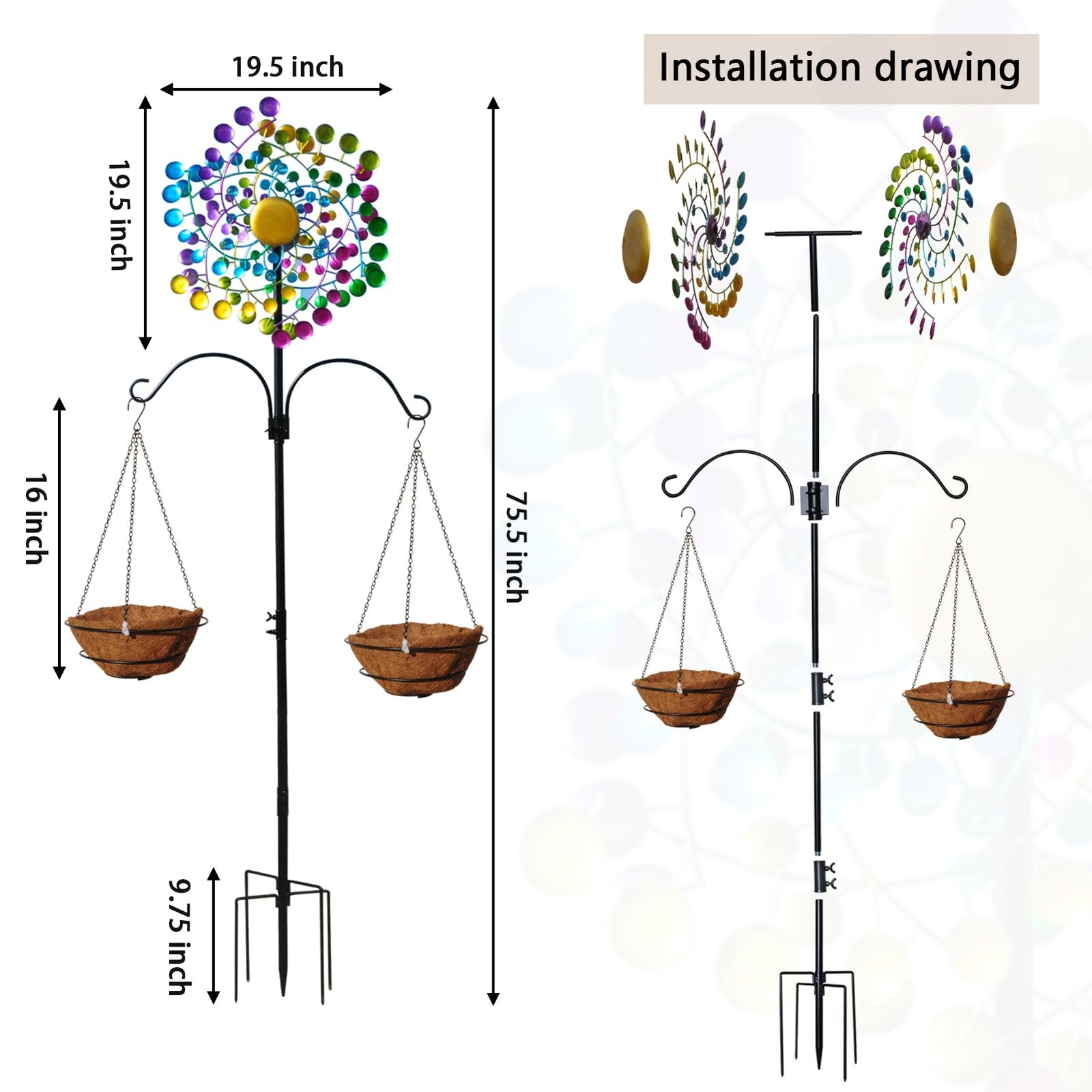 Wind Spinners Large Metal Outdoor Windmill Garden Spinner Yard Spinners Kinetic