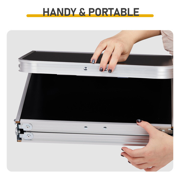 Outdoor Folding Camping Table, 3ft Portable Pinic Table with 3 Adjustable Height