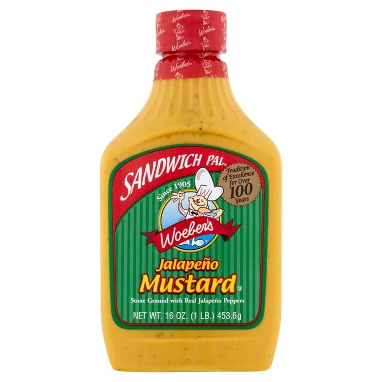 Woeber's Sandwich Pal Jalapeno Mustard 16oz Bottle