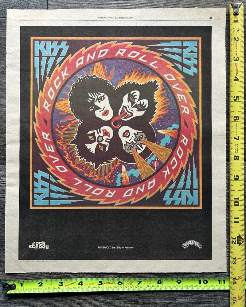 KISS Ad Advert Kiss Rock And Roll Over Album 1976 11x14 Vintage Kiss Aucoin