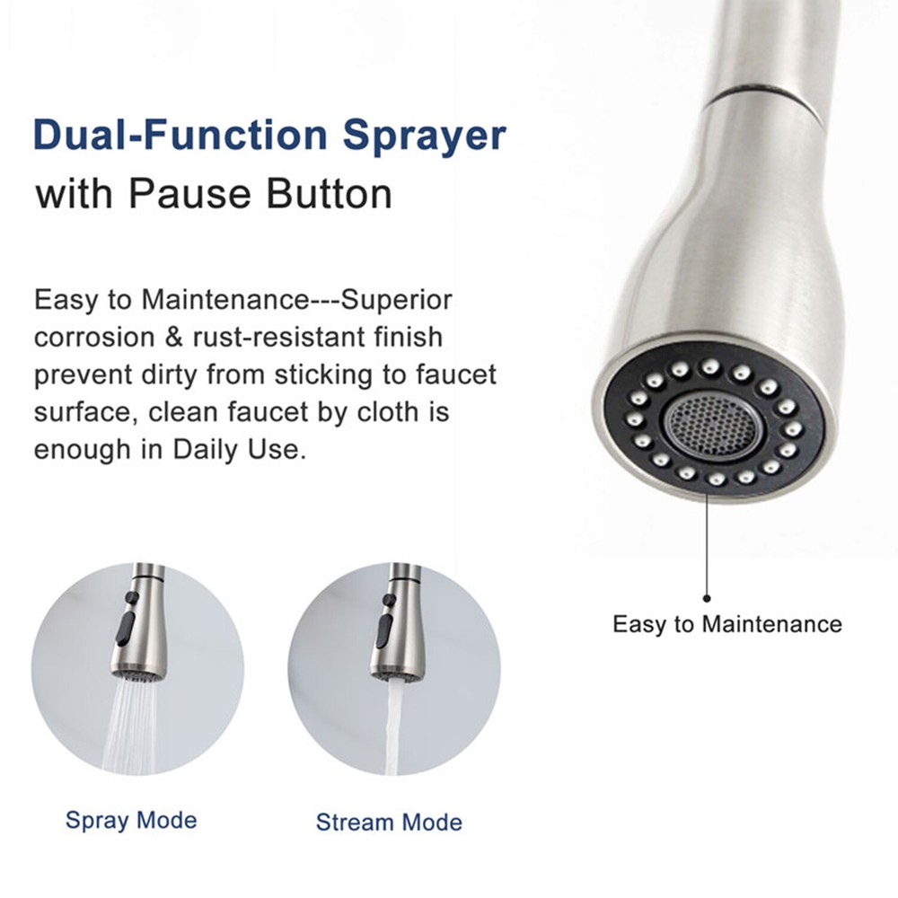 Kitchen Faucet with Pull Down Sprayer High Arc Single Handle Spring Kitchen Sink