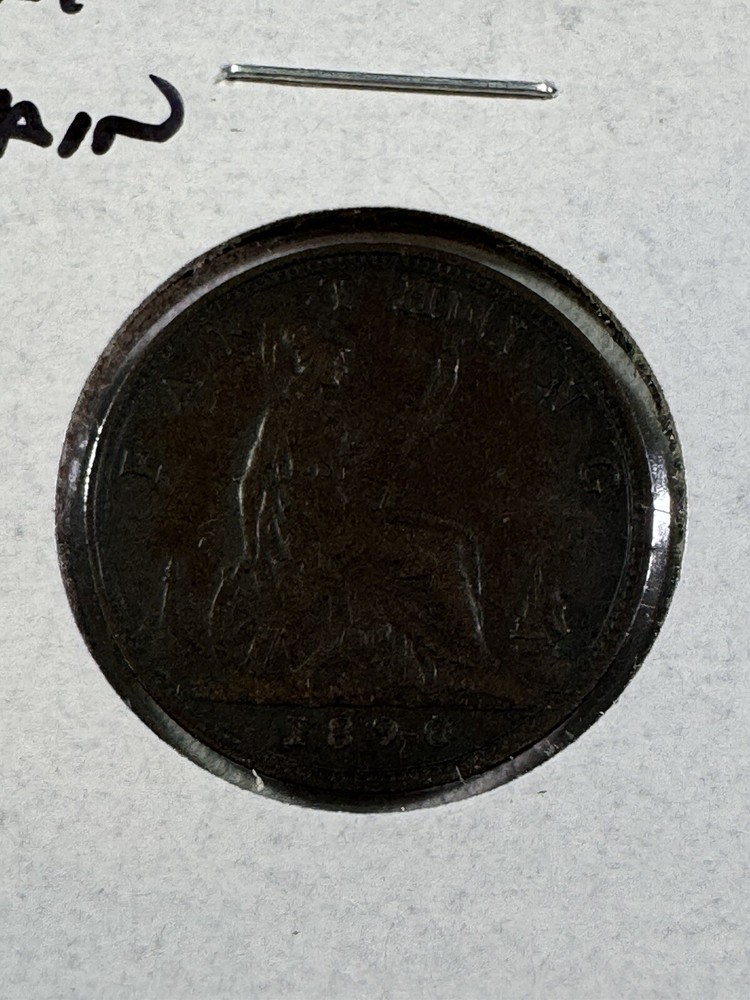 1890 Great Britain Farthing Bronze Coin