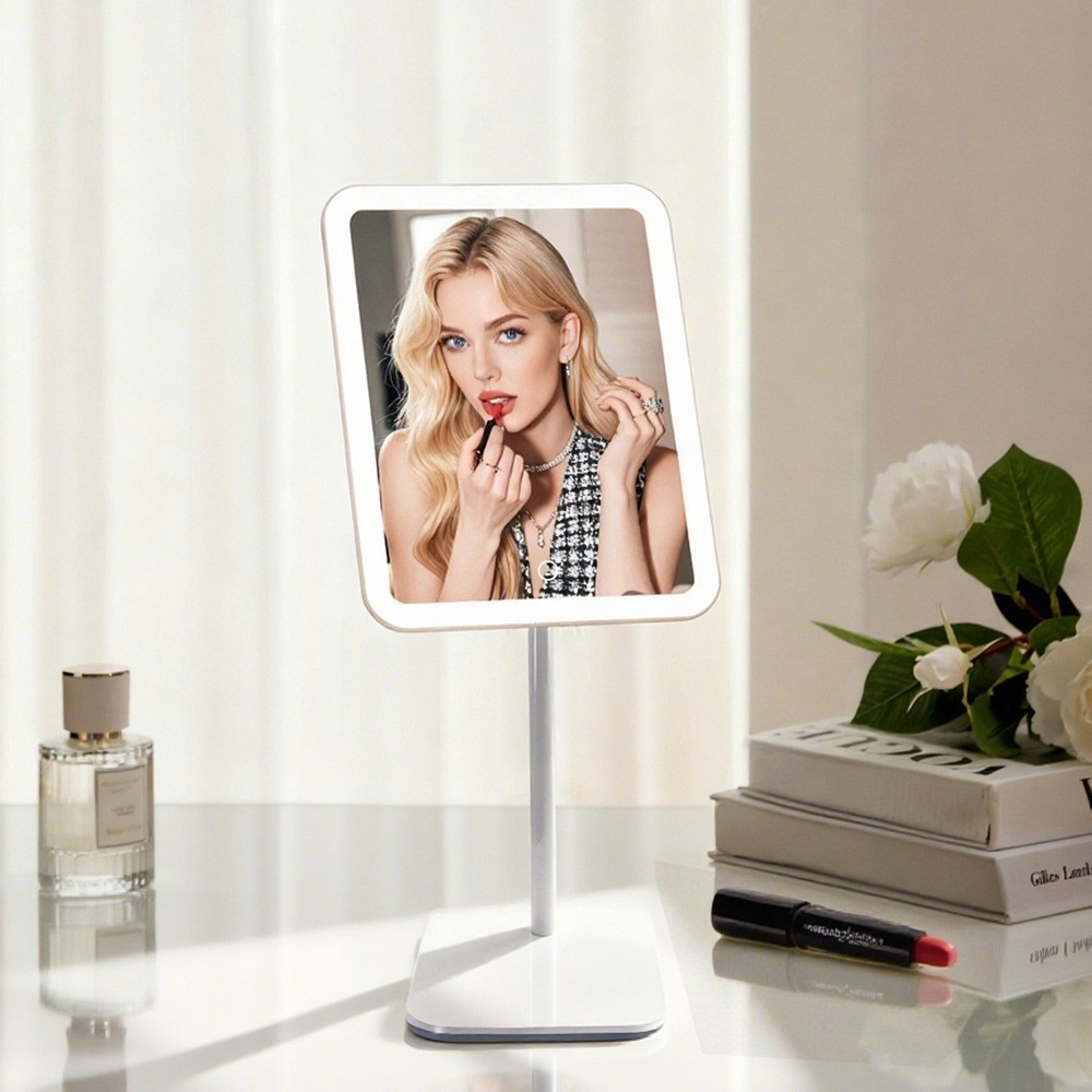 Rechargeable Makeup Mirror,360° rotation,Touch Control,3 Color Dimmable