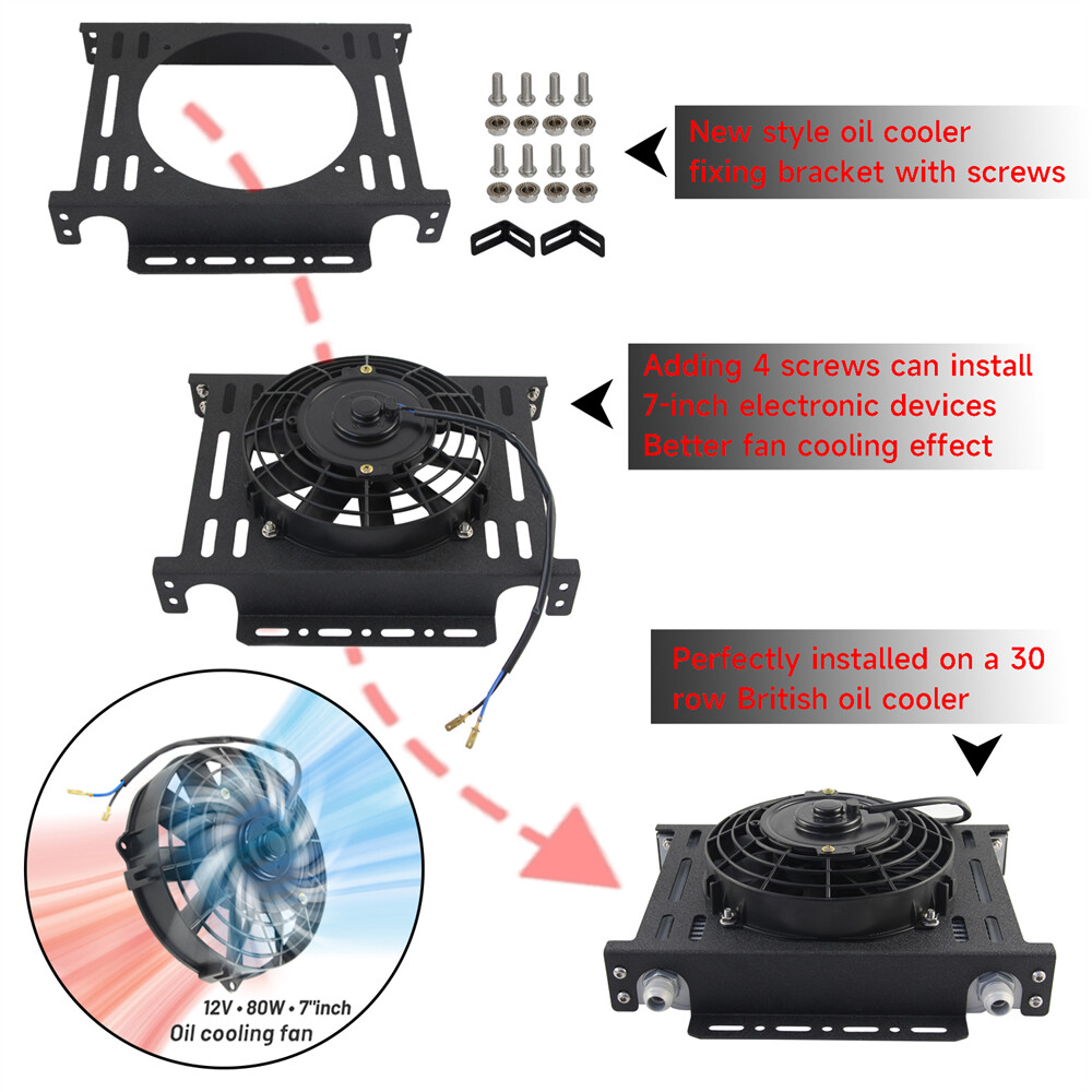 Universal Oil Cooler 30 Row Mounting Bracket Kit Transmission Engine MOCAL