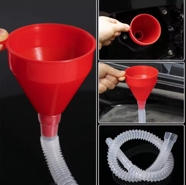 Universal Telescopic Car Oil Funnel with Hose Gasoline Fuel Filling Tool - NEW