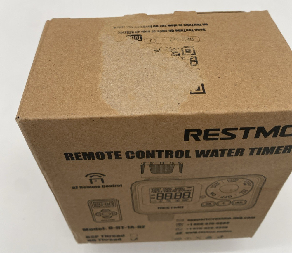 RESTMO RF Remote Controlled Sprinkler Timer with Brass Inlet & Outlet, Programma