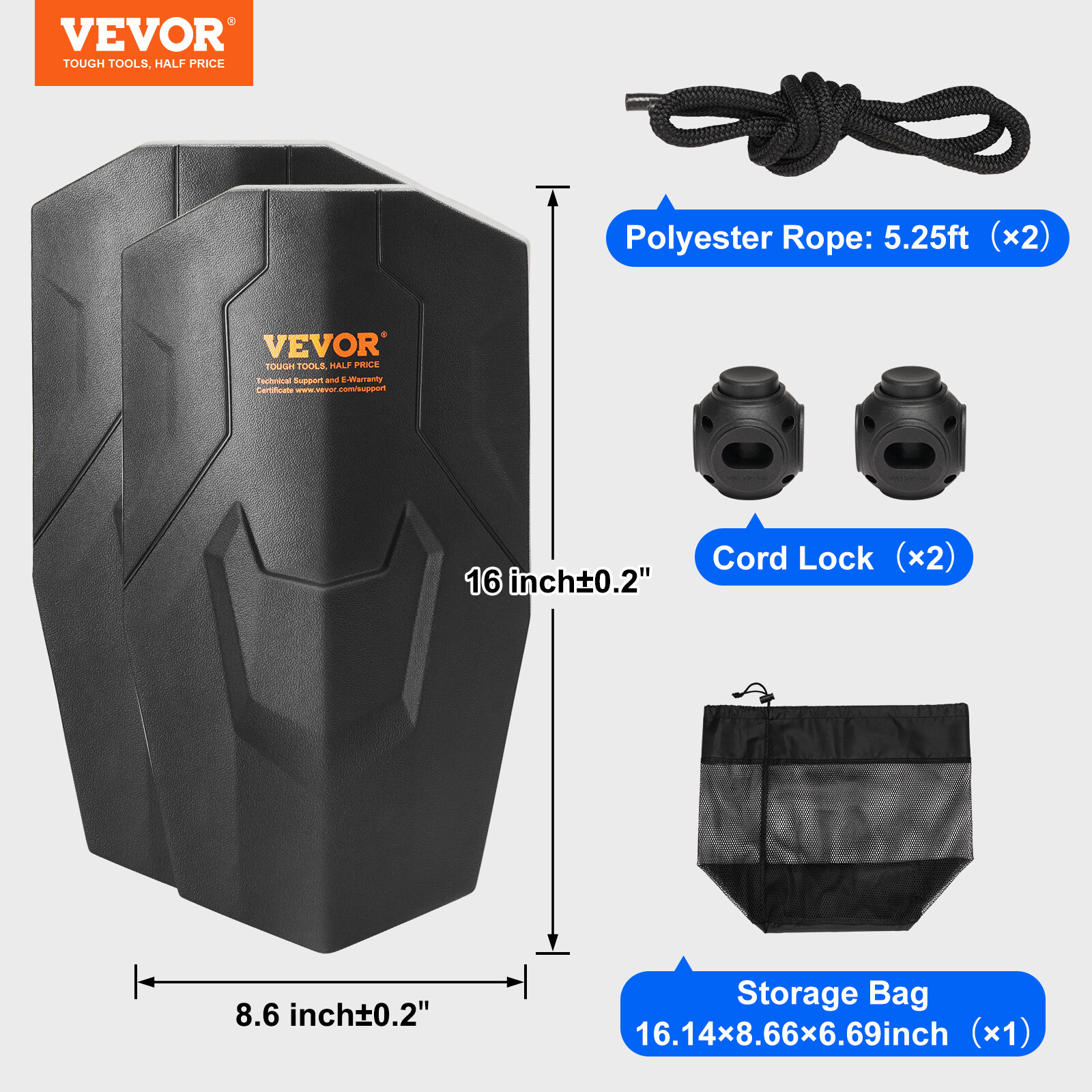 2 Pack Upgraded Boat Fenders Durable EVA Boat Bumpers Buoys Fender for Docking