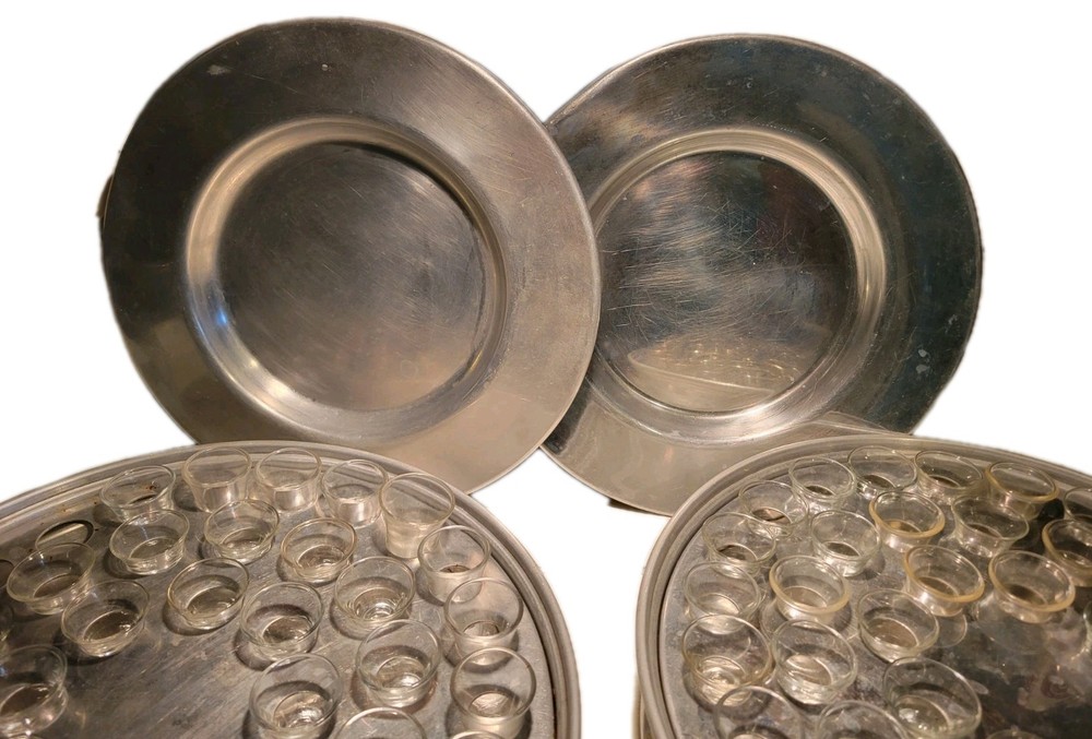 (2) Thomas Communion Service Co. trays + 2 Plates