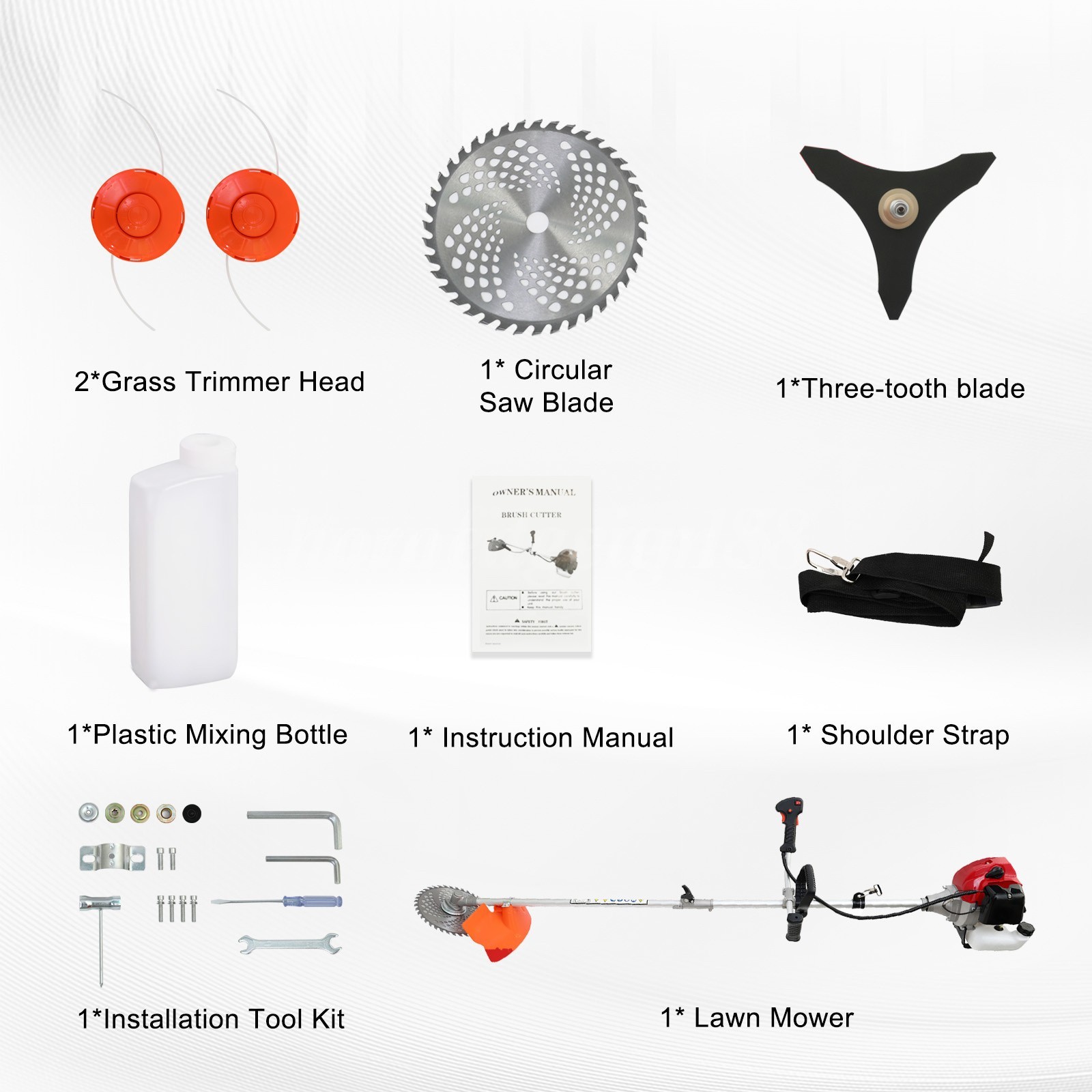 58CC 4 in 1 2-Stroke Grass String Trimmer Brush Cutter Gas Trimmer Weed Eater US