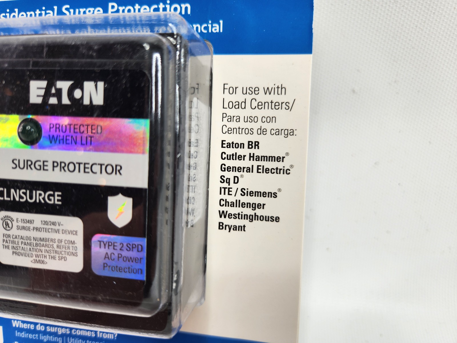 Eaton CLNSURGECS 20-kA Indoor Surge protective device CLNSURGE Type 2