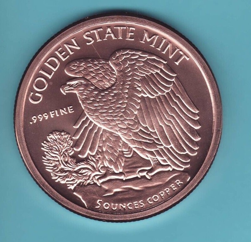 5 oz. WALKING LIBERTY Copper Round Coin in CAPSULE
