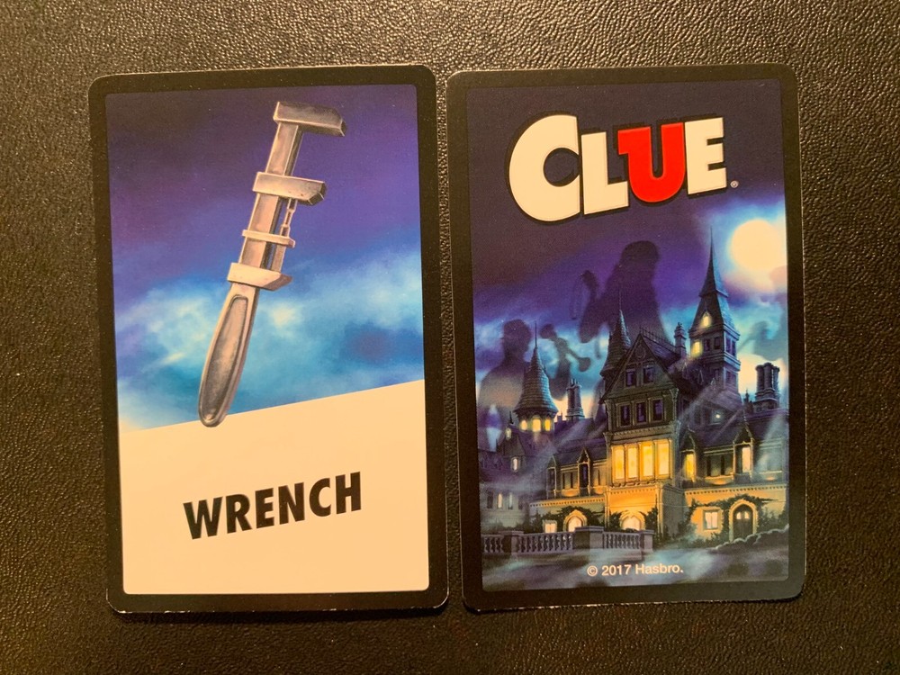 Clue    2017    WRENCH      Weapon Card    HASBRO