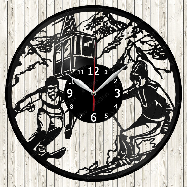 Ski Vinyl Record Wall Clock Decor Handmade 1789