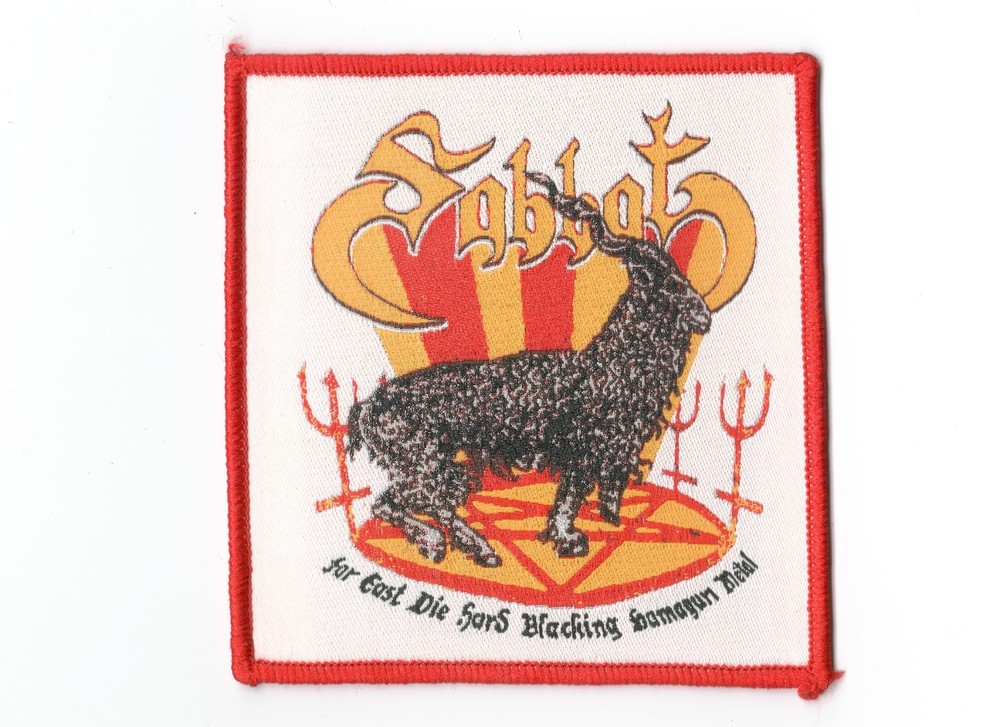 SABBAT ,FOR EAST DIE HARD BLACKING HAMAGURI META  ,SEW ON RED BORDER WOVEN PATCH