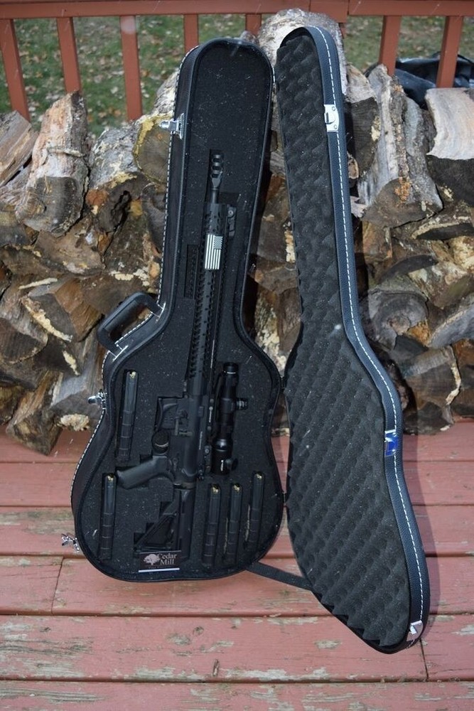 Discreet Hard Shell Guitar Gun Case Customizable Foam Lockable Firearm Storage