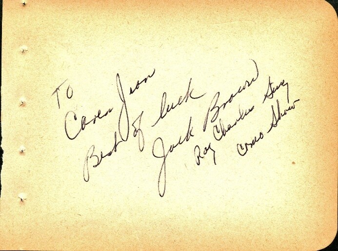 Ray Charles Singer JACK BROWN Vintage Autograph