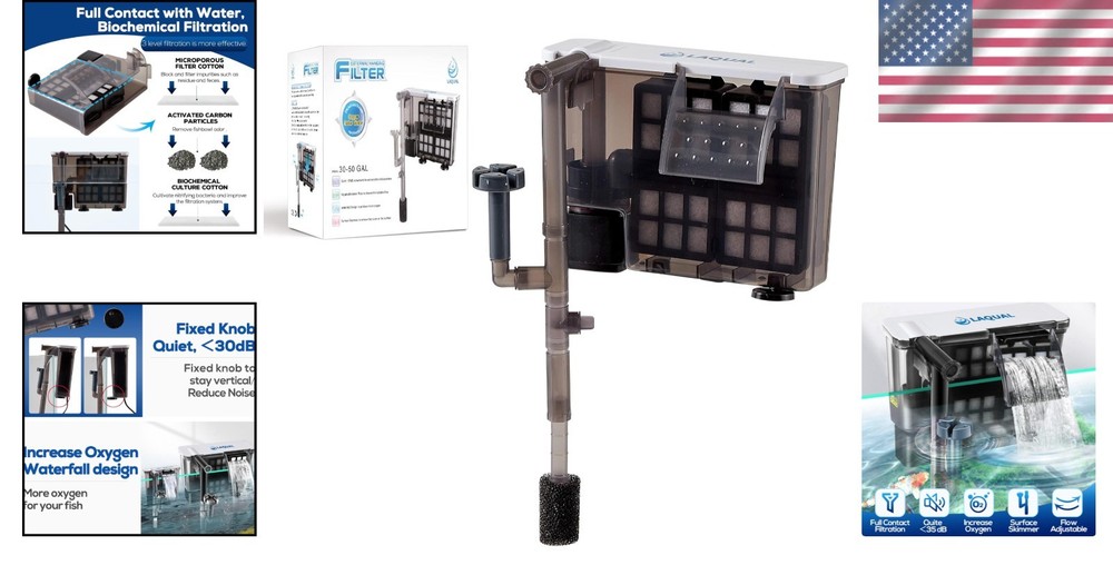 3-Layer Filtration Aquarium Filter 30-50 Gallon
