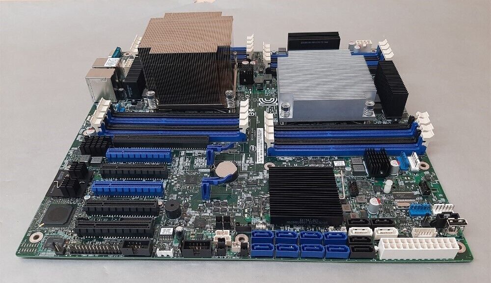 Intel S2600CP Socket R C602 Chipset E-ATX Server Board w/ 2 Xeon E5-2640V2 CPUs