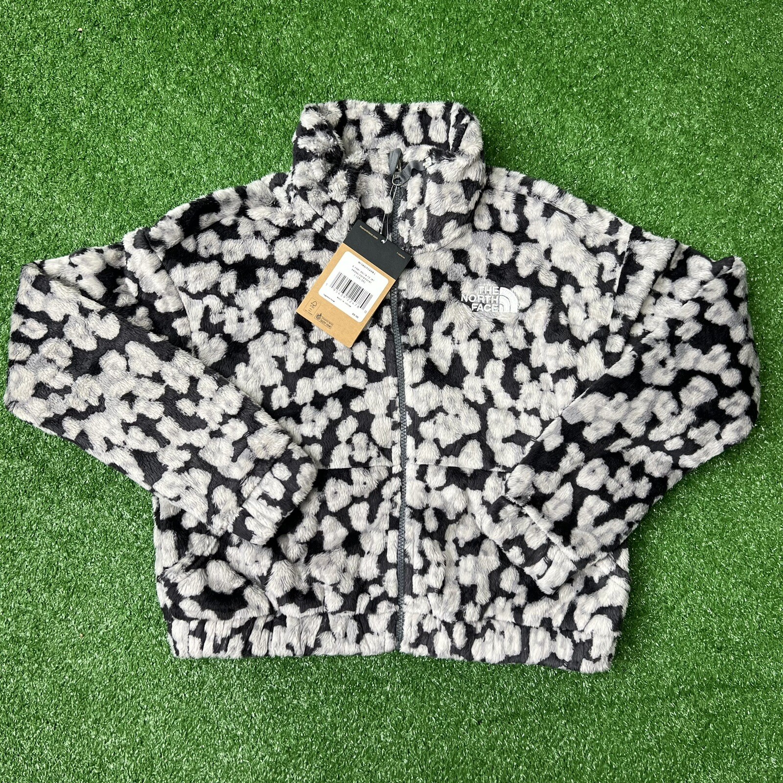 North Face Jacket Sz Large Girls Printed Osolita Leopard Print Full Zip