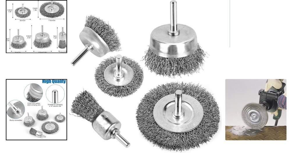 High-Intensity Wire Wheel Brush Cup Set for Drilling - Rust Removal Essentials