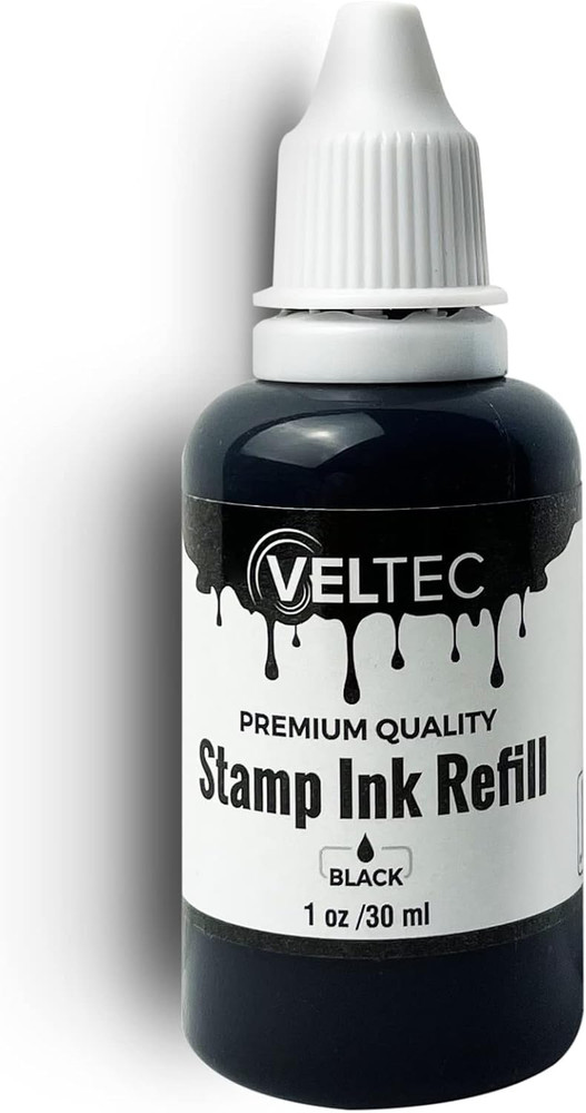 Self-Inking Stamp Refill Ink, Squeeze Bottle – 1 Oz. (Black)