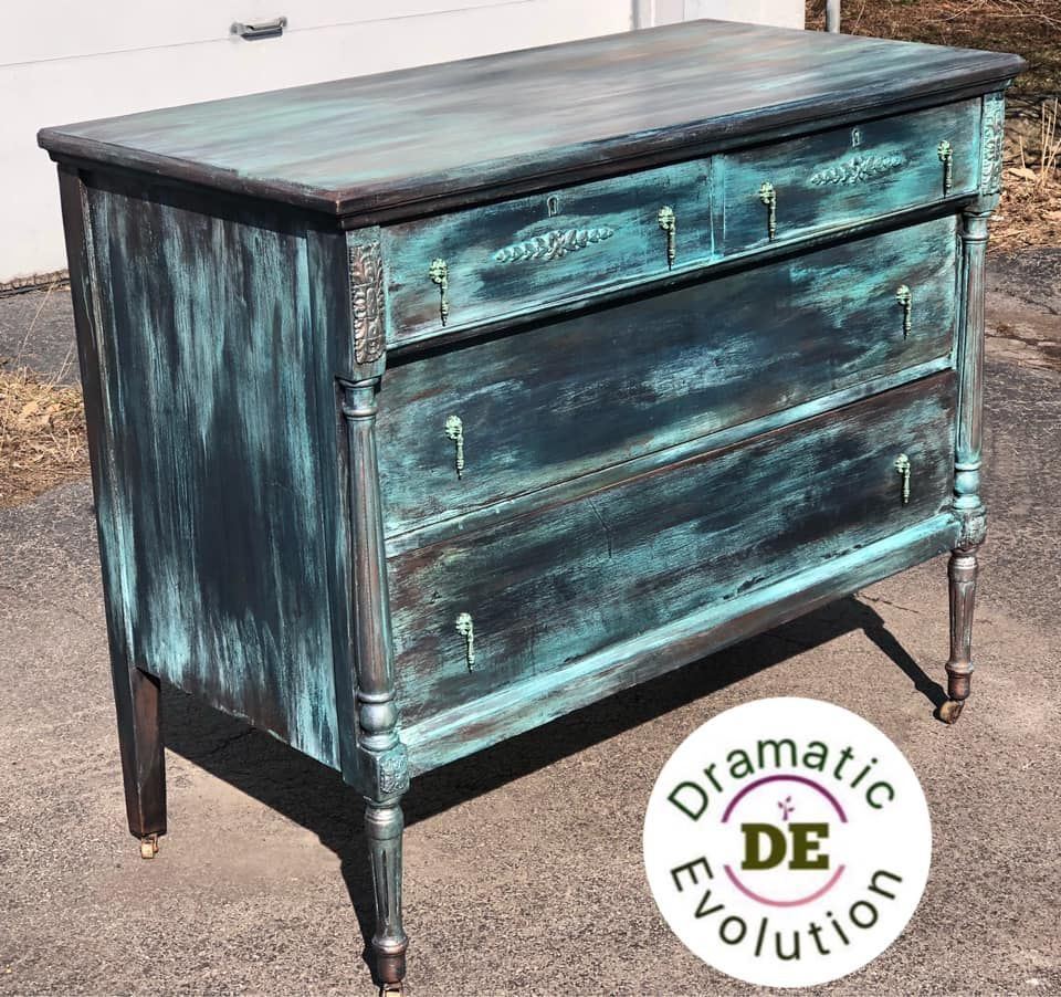 2-3/4" Decorative Rosette Single Mount Drop Pull Antique Verdigris