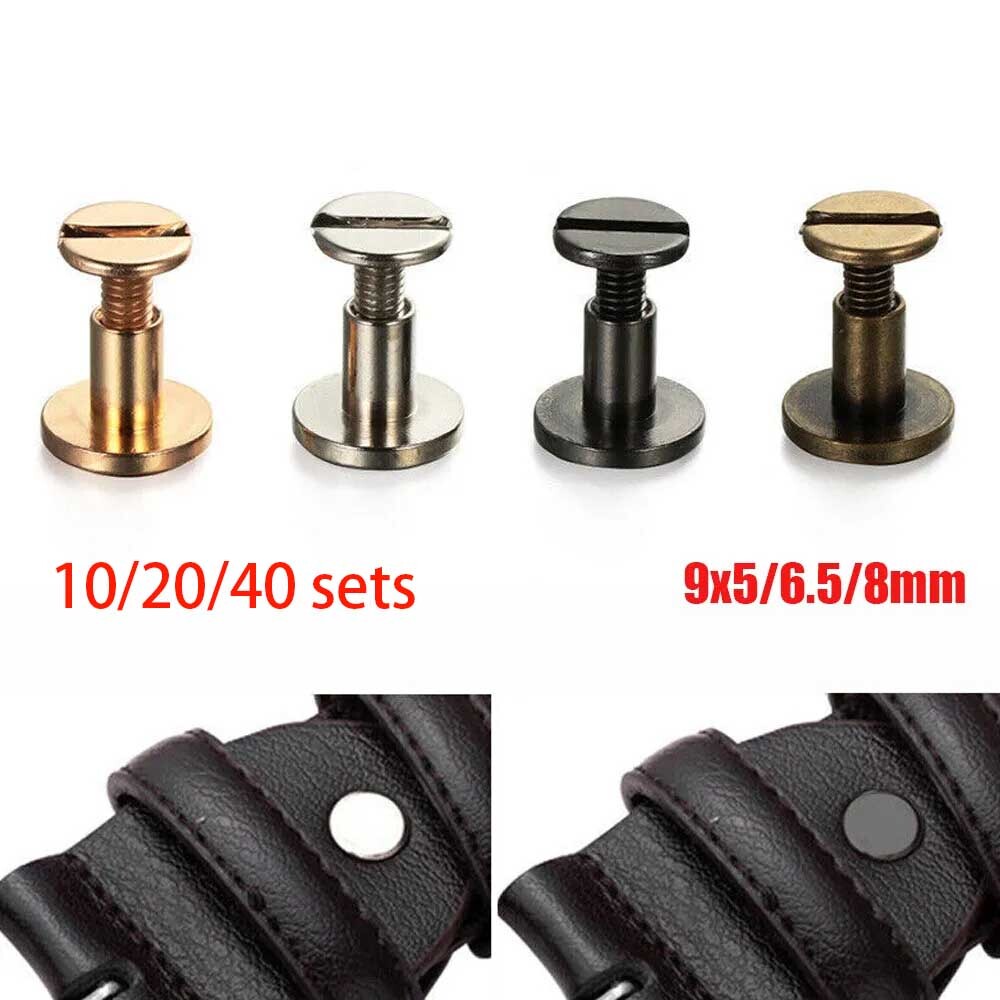 Flat Belt Screw Leather Craft Chicago Nail Brass Solid Rivet Stud Heads USA