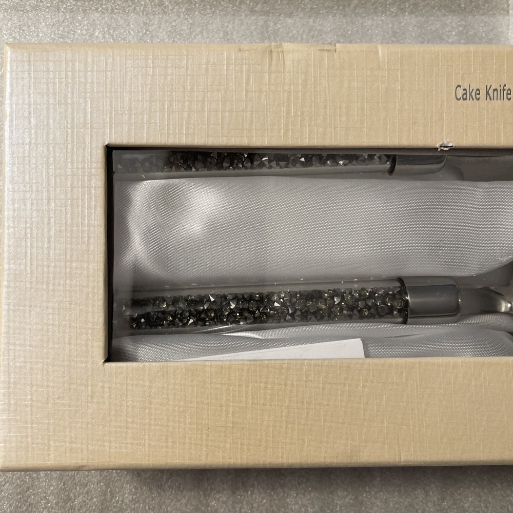 Crystal Oleg Cassini Cake Knife And Server Set