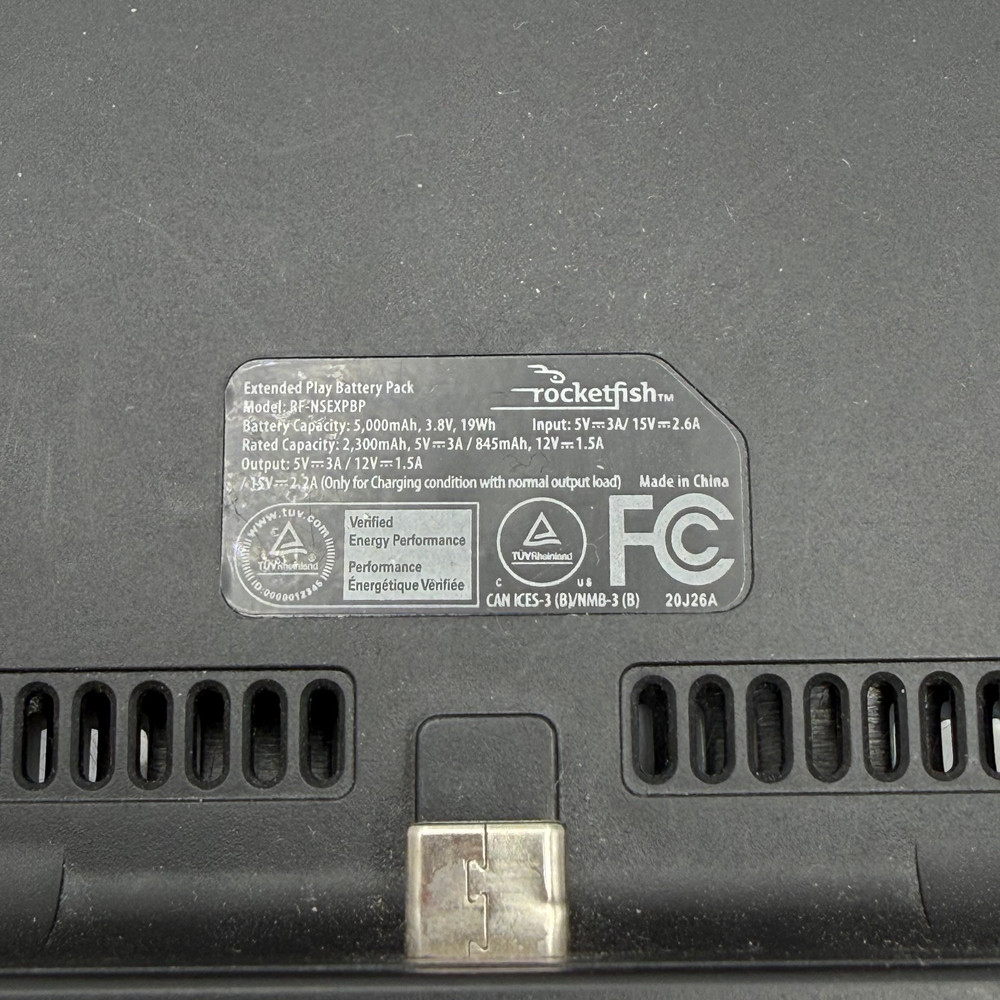 Nintendo Switch 1 Rocketfish Extended Play Rechargeable Battery Attachment Pack