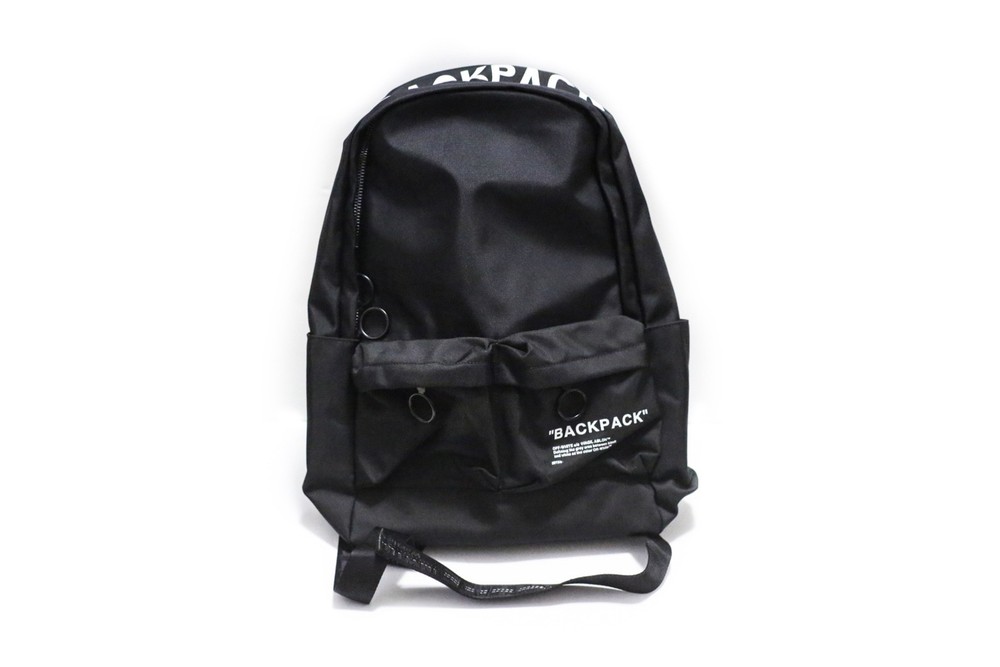 Off White Quote Black Backpack