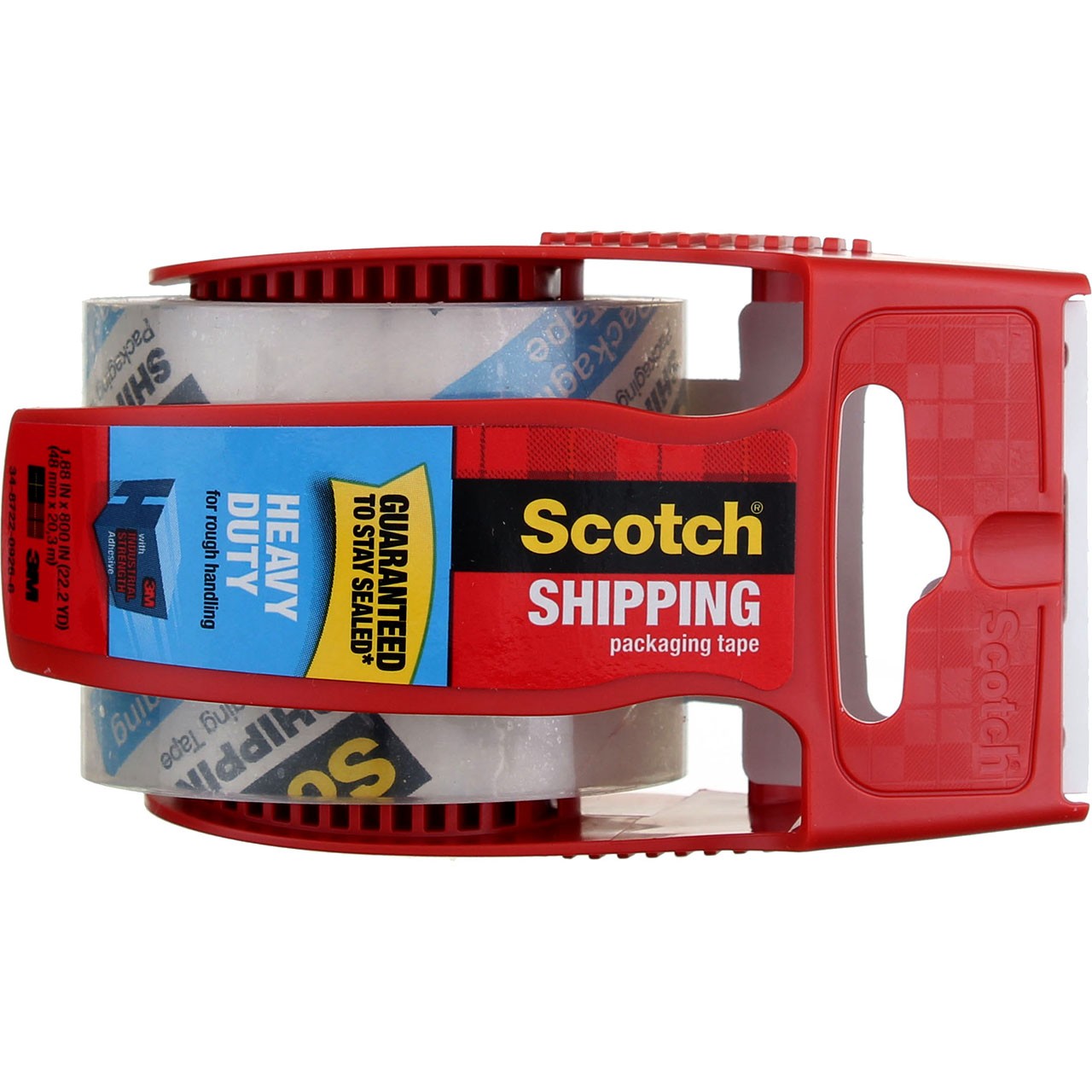2 Pack Scotch Shipping Packaging Tape, Clear, Heavy Duty, 1.88in X 22.2yd
