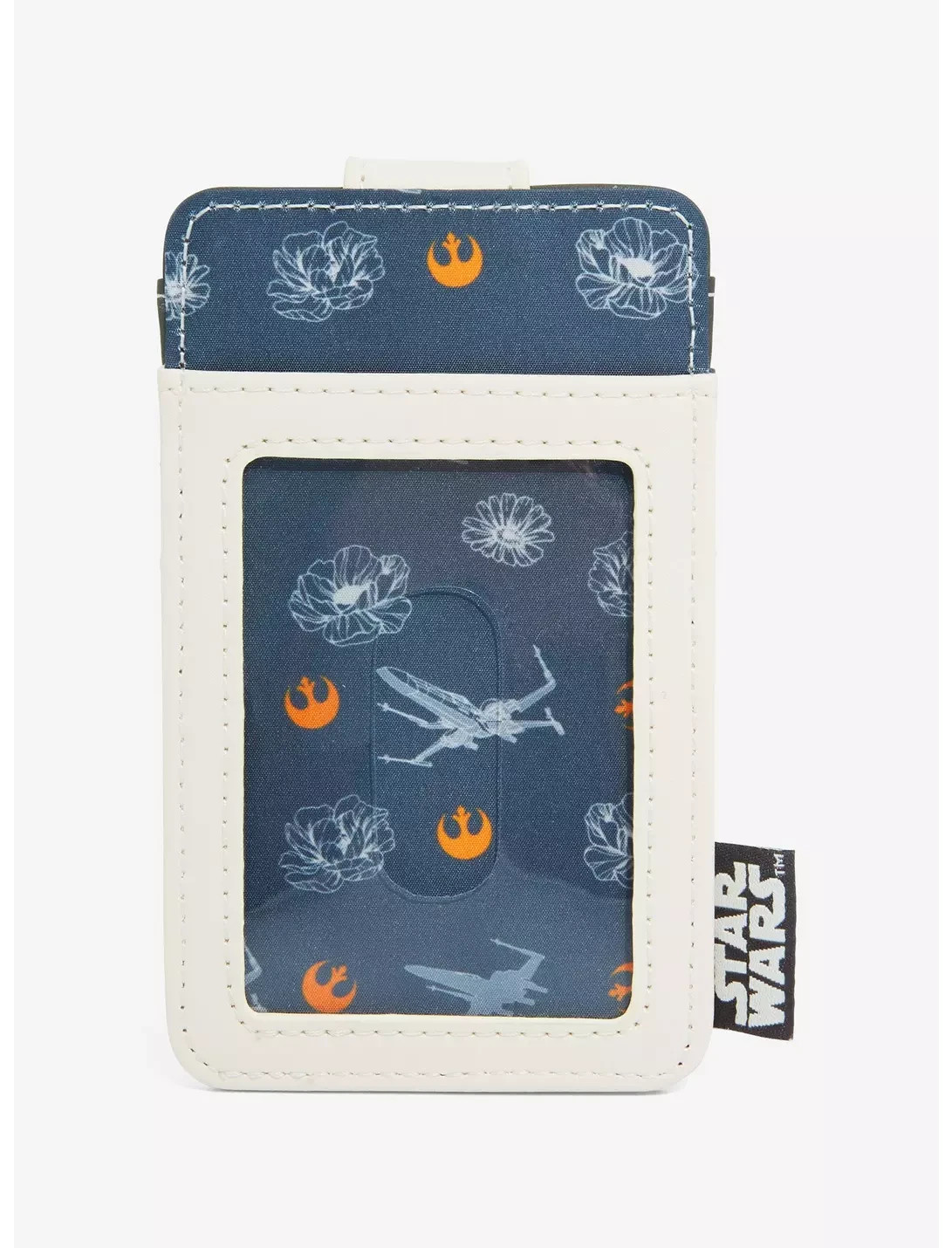 Loungefly Star Wars Gray and Cream Floral Rebel Cardholder ID holder NEW