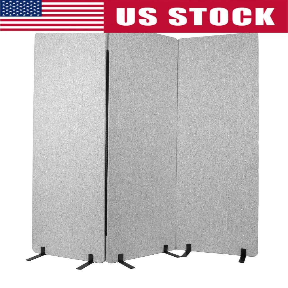 3 Panels Soundproof Privacy Panels Folding Room Divider for Dorm Studio Office