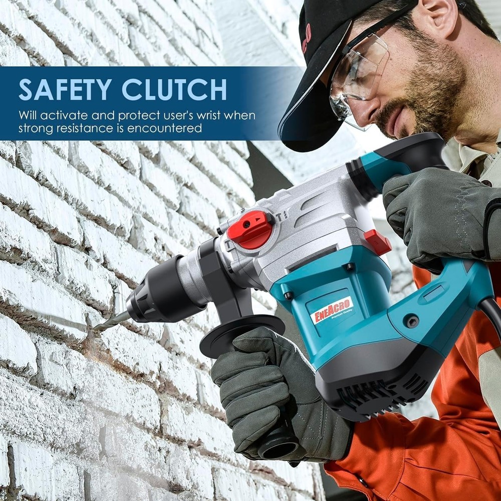 High-Performance Rotary Hammer Drill 13 Amp – 4 Functions with Vibration Control