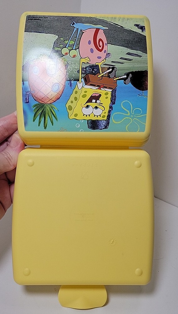 2007 Spongebob Squarepants Tupperware Sandwich Snack Container Box EUC
