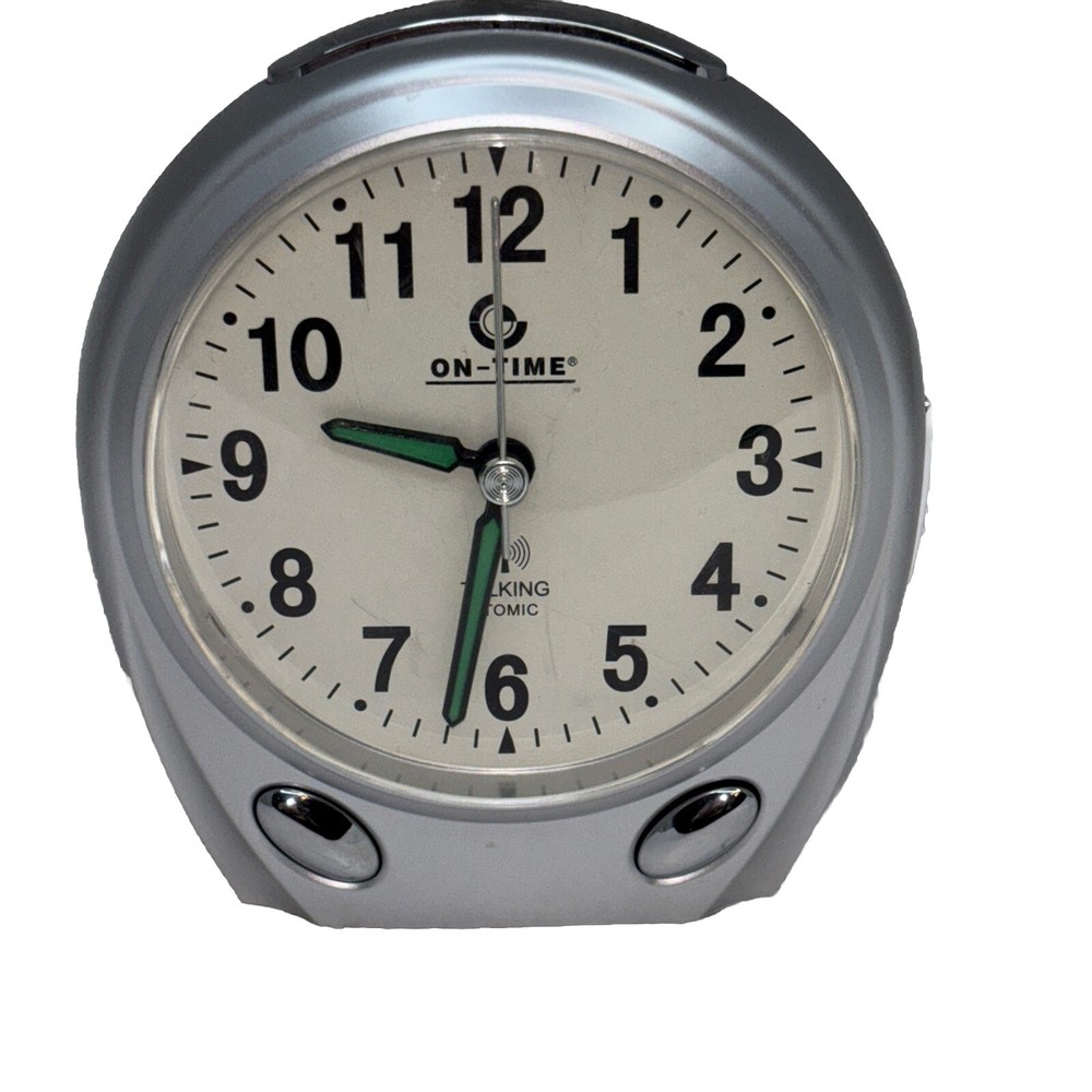 On Time Talking Atomic Alarm Clock Uses 2 C Batteries