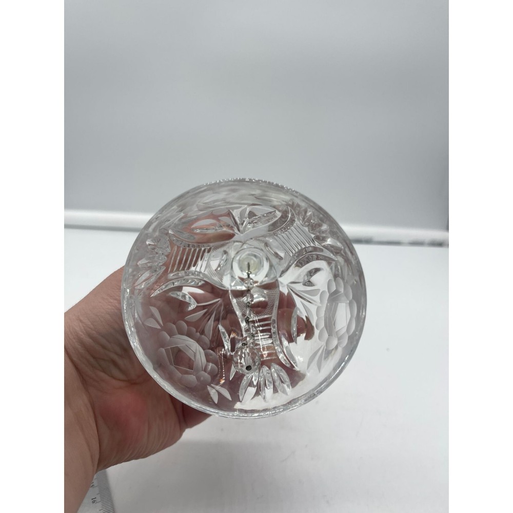 Clear Lead Crystal Etched Dinner Bell
