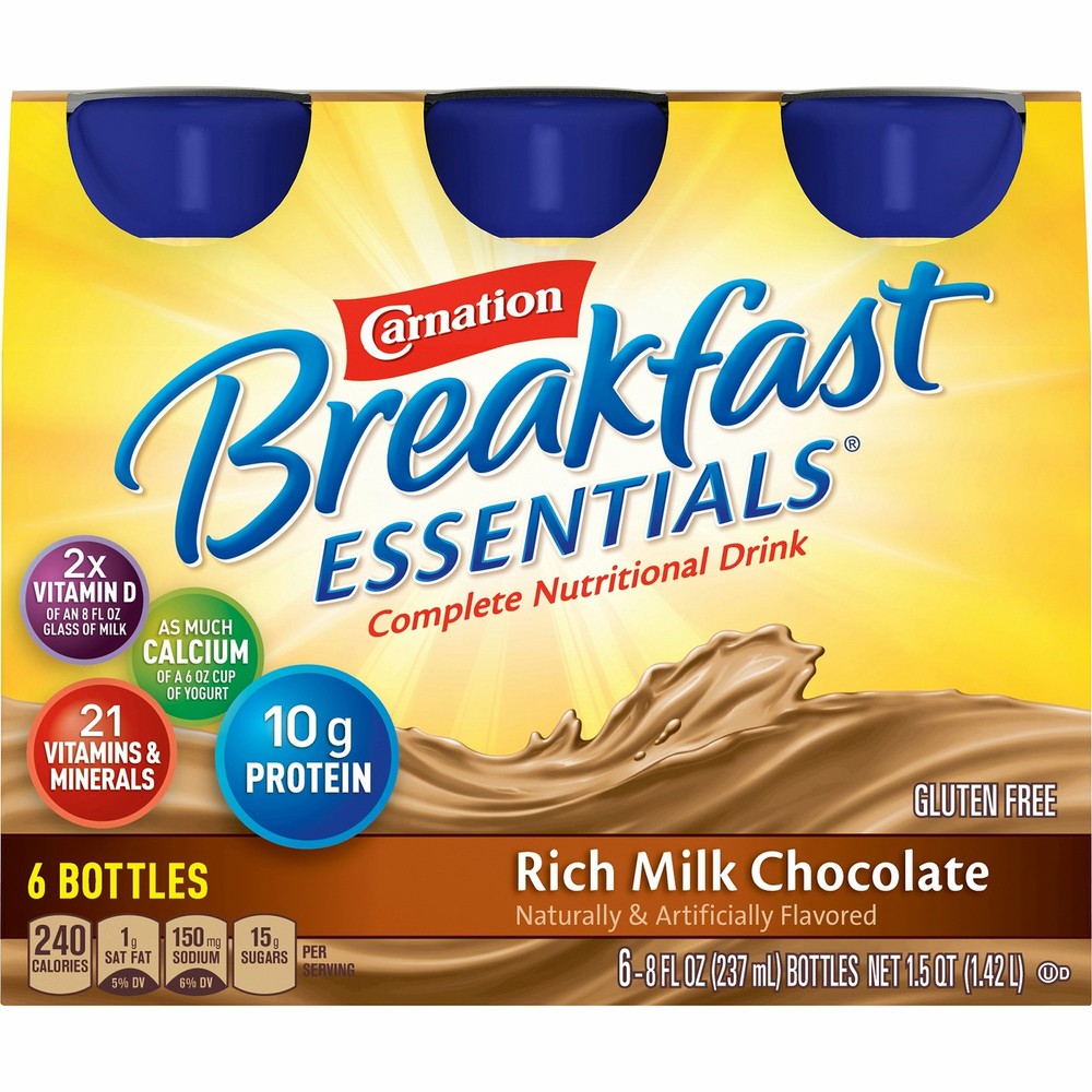 24 Nestle Carnation Breakfast Essentials Nutritional Drink Chocolate 8 oz