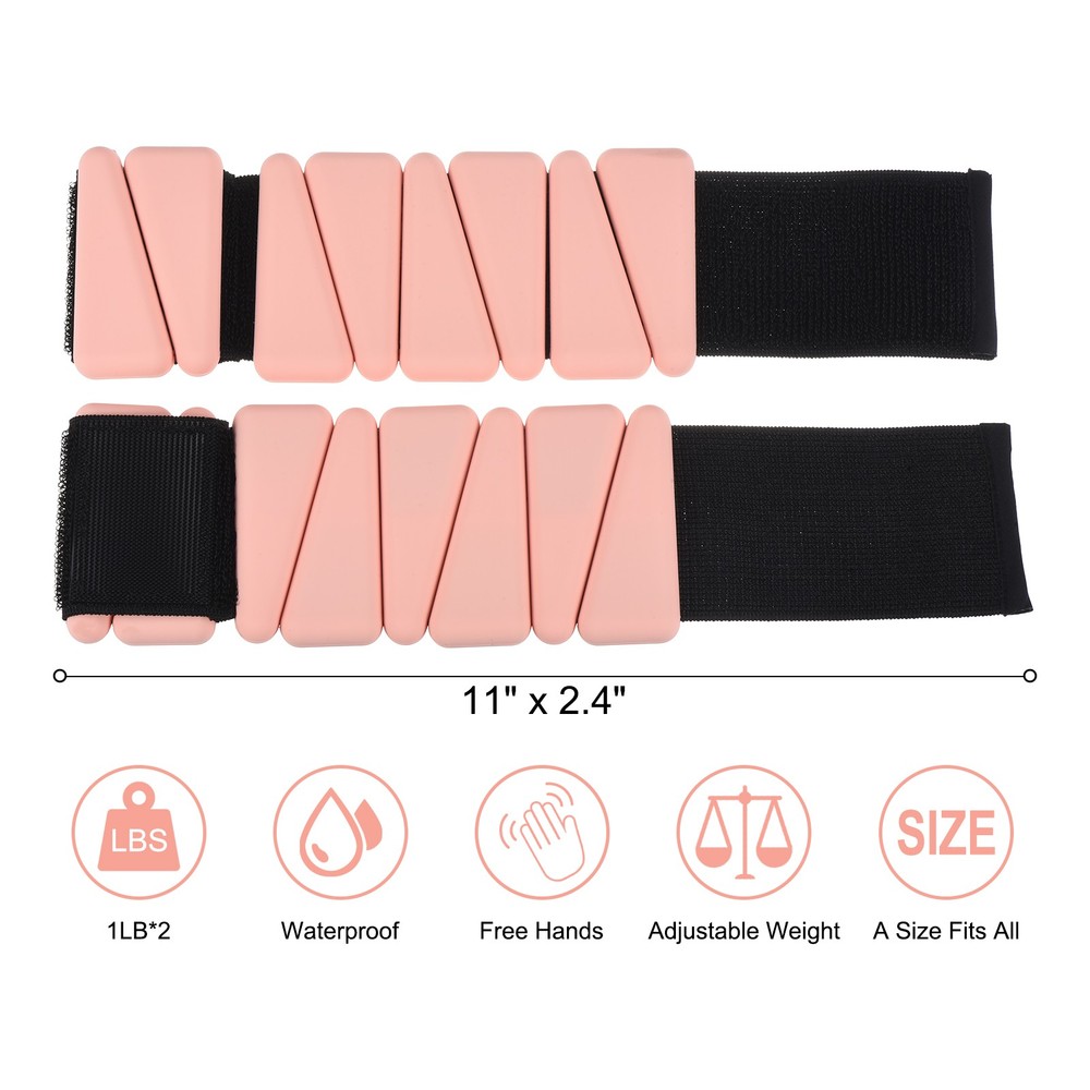 2lbs Total Adjustable Wrist Ankle Weights FOR Workout Leg Weights Pink