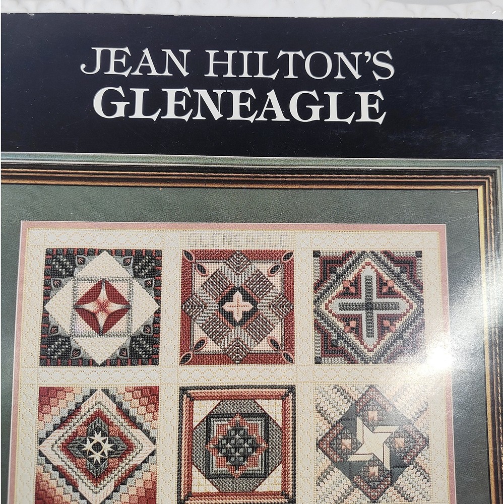 Jean Hilton's GLENEAGLE 1990 Needlepoint Book Pattern Sampler 12 Patch Geometric