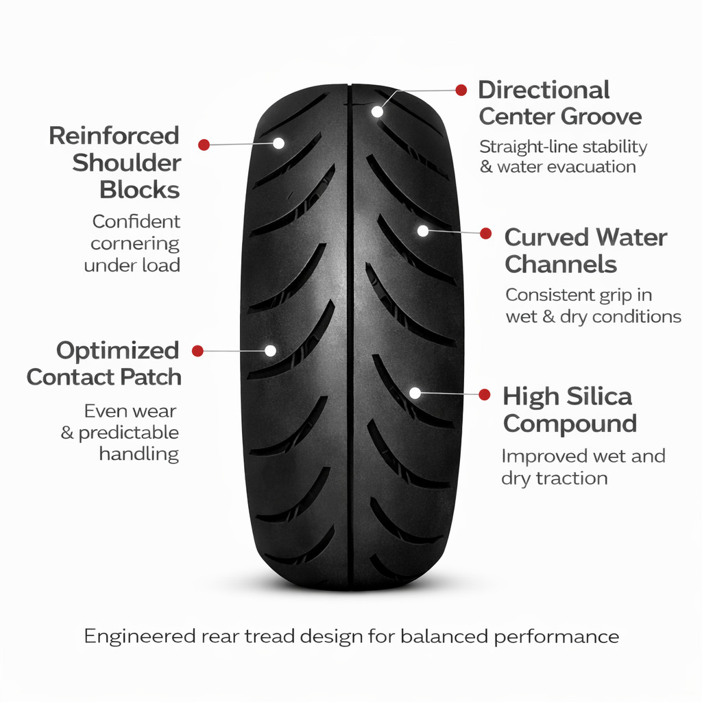 Roadmax Diablo 150/60-17 + 120/70-17 (75H) Motorcycle Tire SET (Front + Rear)