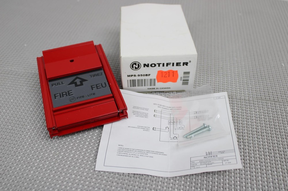 Fire-Lite MPS-950BF Series Single-Stage Non-Coded Manual Fire Alarm Pull Station