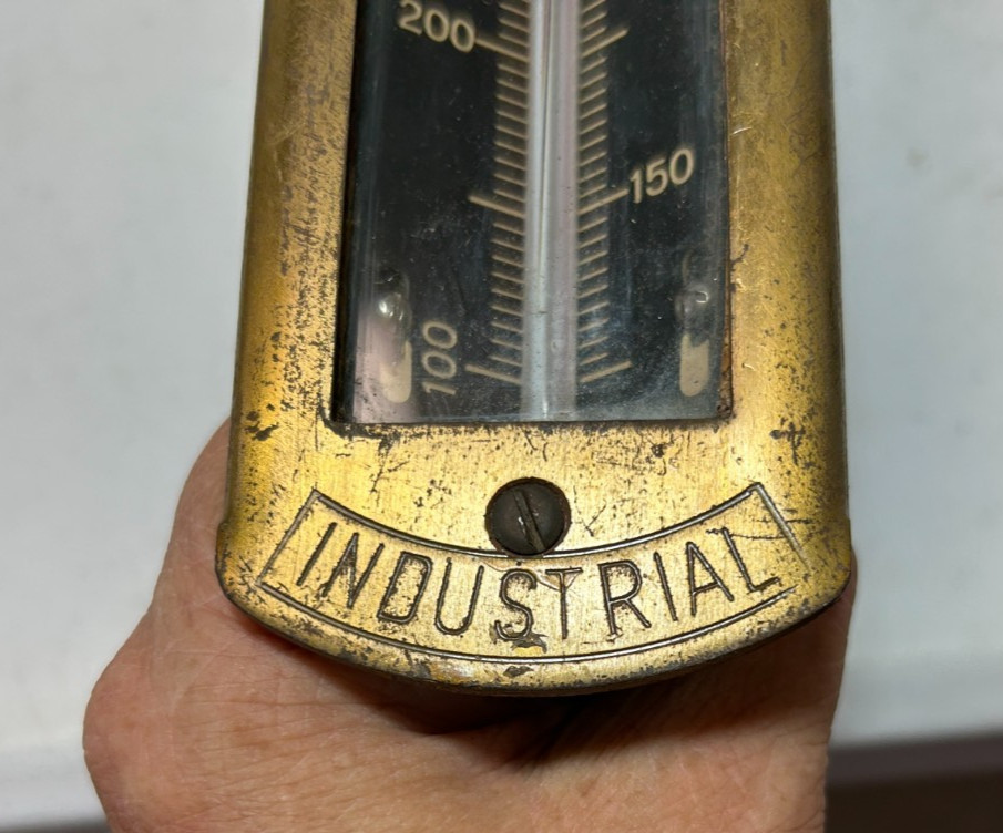 Antique Steam Boiler Steampunk Thermometer Gotham Industrial, 550 F Cast Bronze