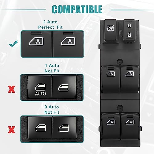 Front Left Driver Side Master Power Window Switch Fit for Infiniti G37 - Pack