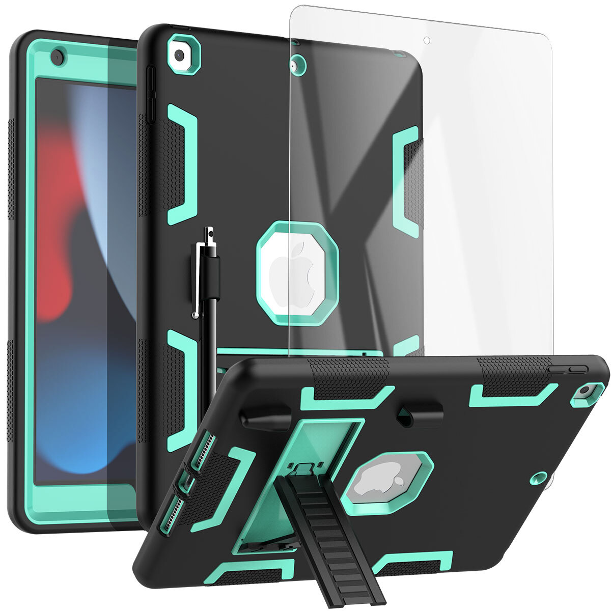 iPad 9th/8th/7th Generation Case 10.2" Shockproof Heavy Duty Rugged Stand Cover