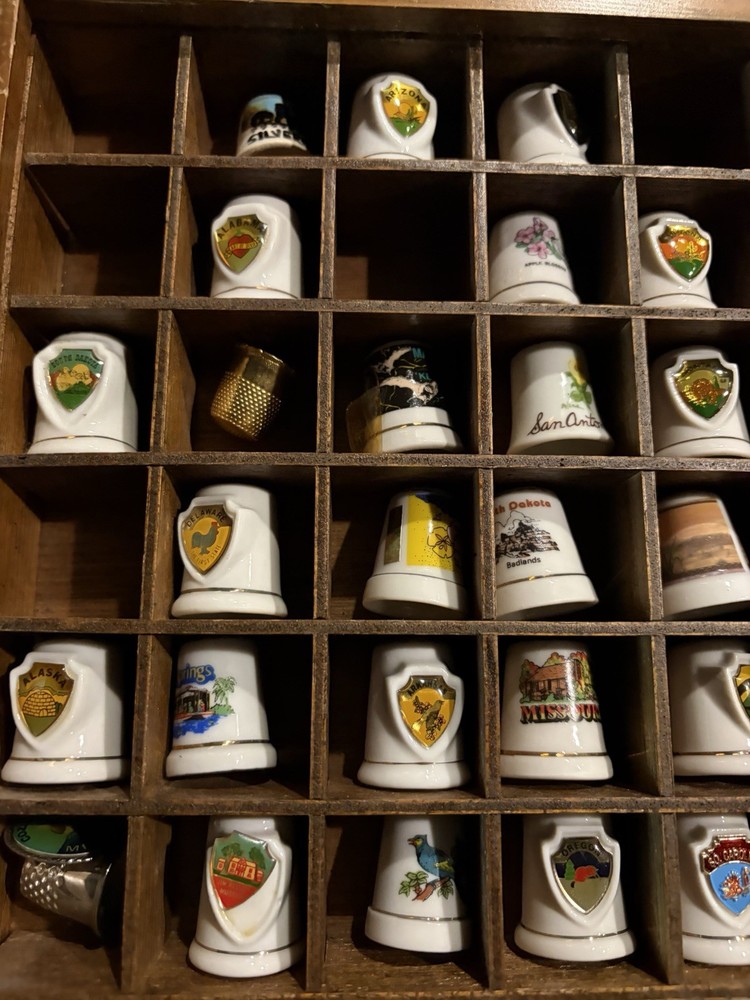 Thimble Collection with Case Large. 84 In Total