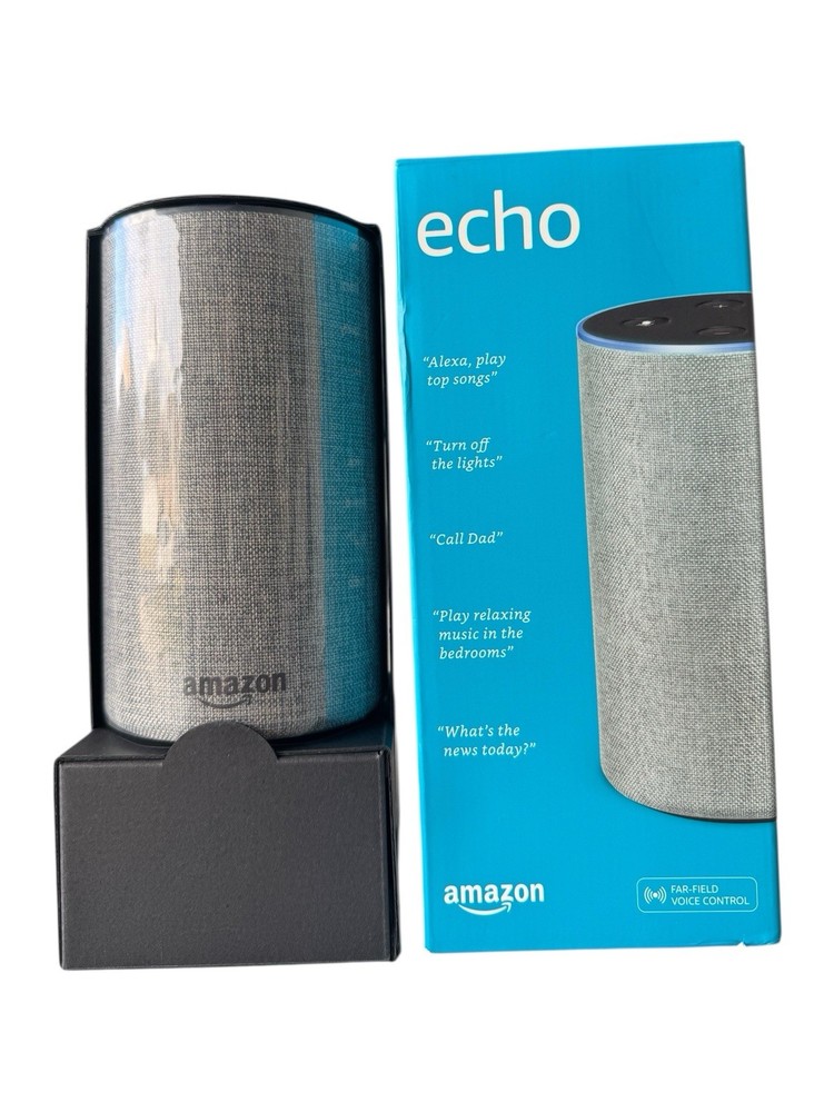 Amazon Echo (2nd Gen) Smart Speaker With Dolby Heather Gray.(NEW)