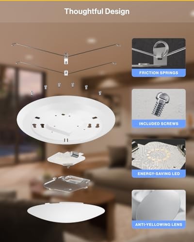Sunco 24 Pack LED Disc Lights Ceiling Flush Mount Disk Light, 6 Inch 5CCT White